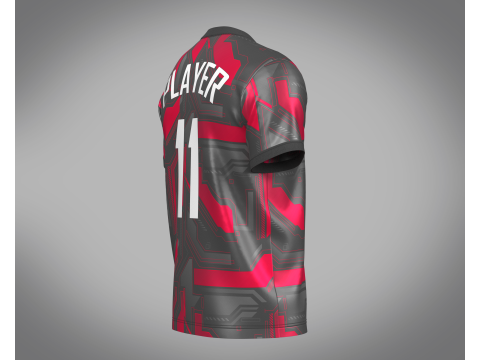 Soccer Football Rust Red with Ash color Jersey Player-11 Modelo 3D