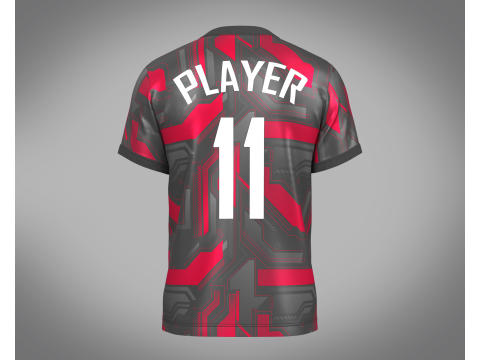 Soccer Football Rust Red with Ash color Jersey Player-11 Modelo 3D
