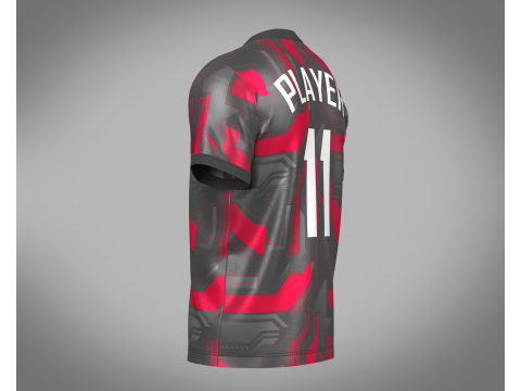 Soccer Football Rust Red with Ash color Jersey Player-11 Modelo 3D