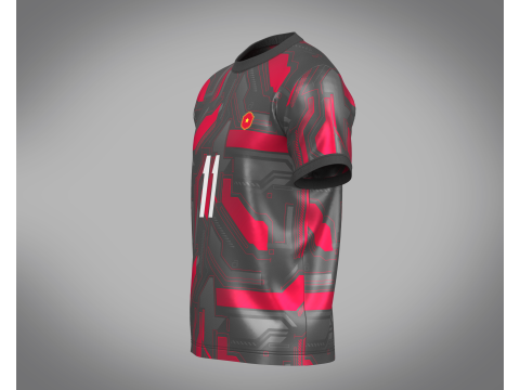 Soccer Football Rust Red with Ash color Jersey Player-11 Modelo 3D