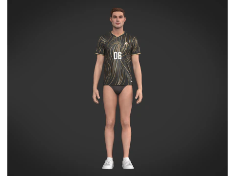 Soccer Football Sports Jersey Player-06 3D Model