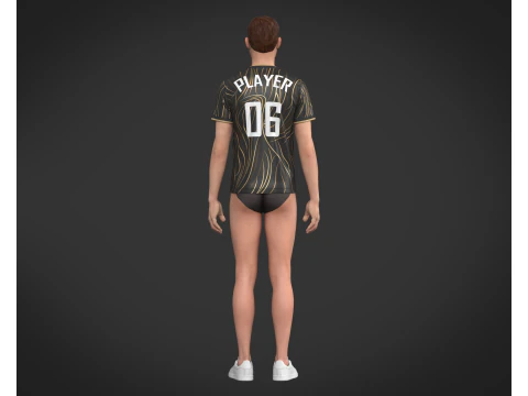 Soccer Football Sports Jersey Player-06 3D Model