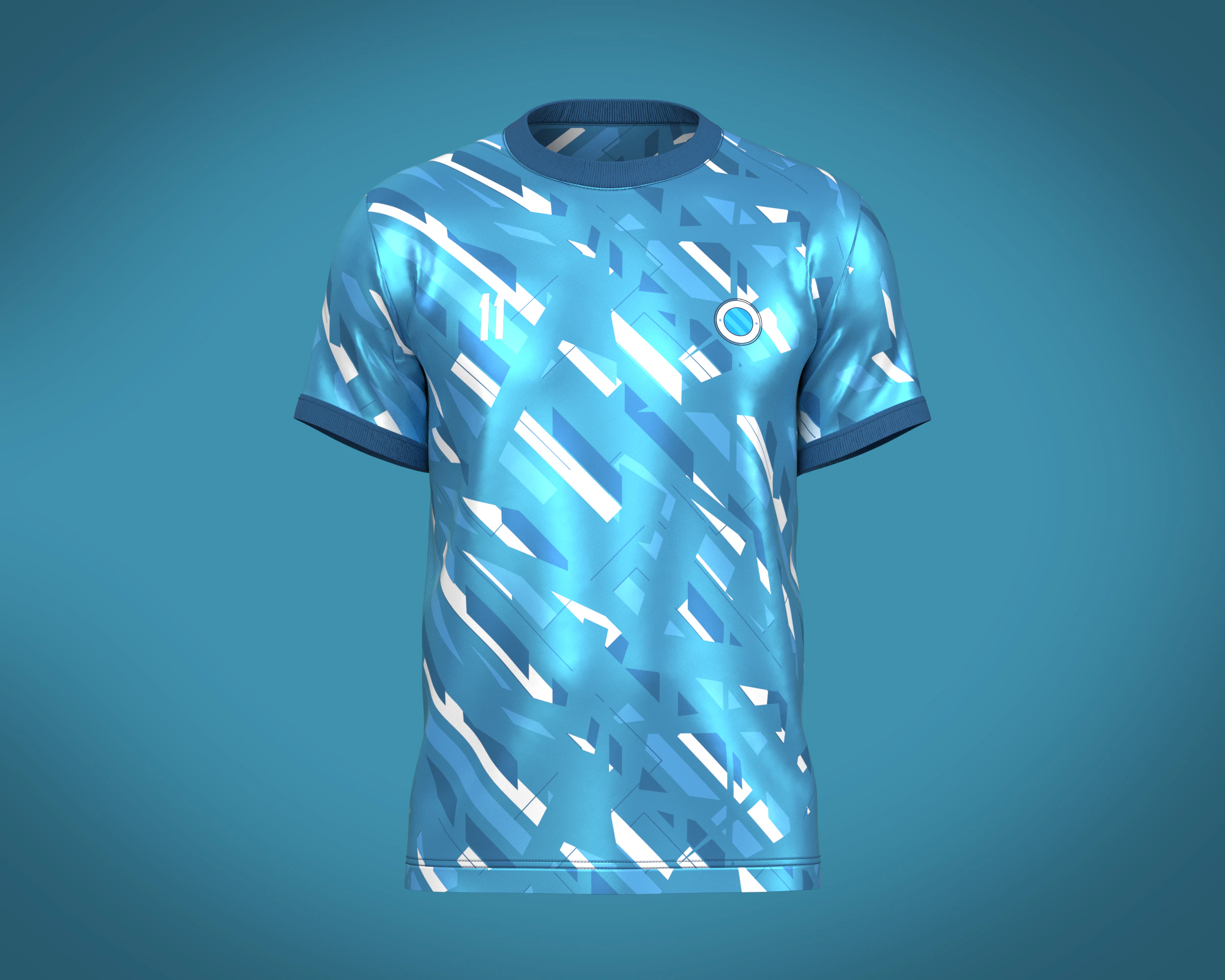 Soccer Football Sky Blue with white color Jersey Player-11 3D Model .c4d .max .obj .3ds .fbx .stl .blend