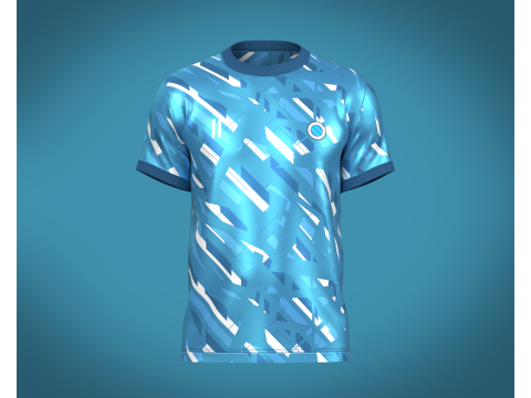 Soccer Football Sky Blue with white color Jersey Player-11 3D Model