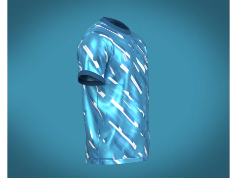 Soccer Football Sky Blue with white color Jersey Player-11 3D Model