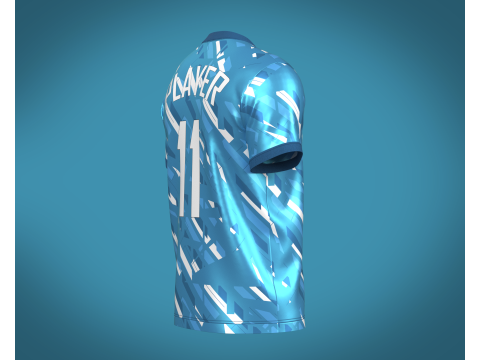 Soccer Football Sky Blue with white color Jersey Player-11 3D Model