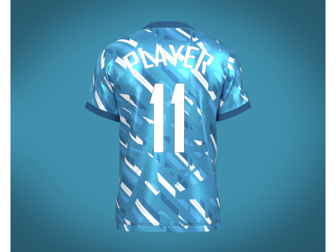 Soccer Football Sky Blue with white color Jersey Player-11 3D Model