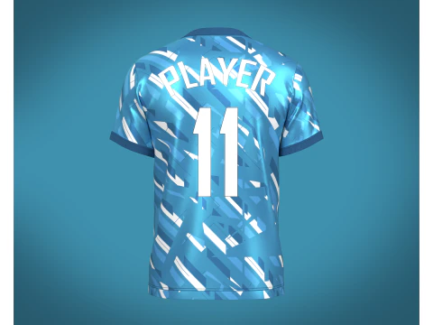 Soccer Football Sky Blue with white color Jersey Player-11 3D Model