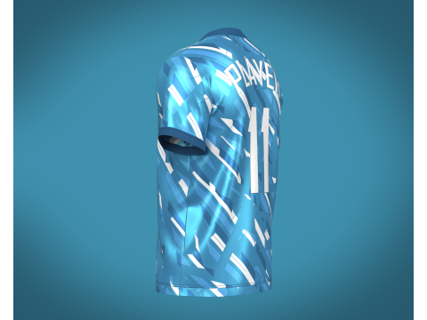 Soccer Football Sky Blue with white color Jersey Player-11 3D Model
