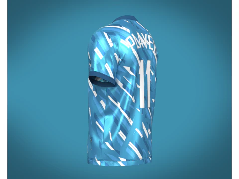 Soccer Football Sky Blue with white color Jersey Player-11 3D Model