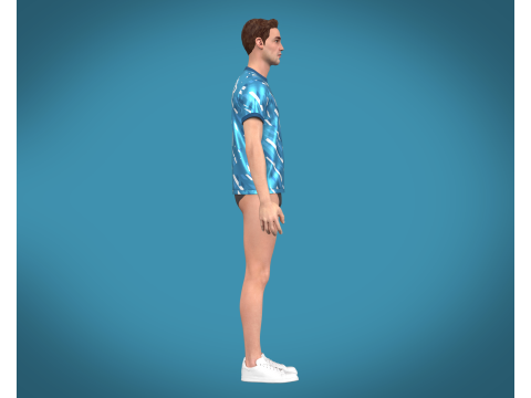 Soccer Football Sky Blue with white color Jersey Player-11 3D Model