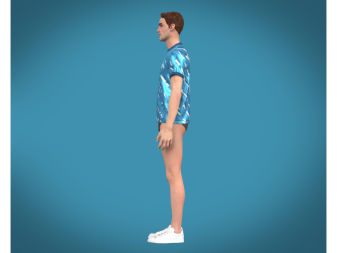 Soccer Football Sky Blue with white color Jersey Player-11 3D Model