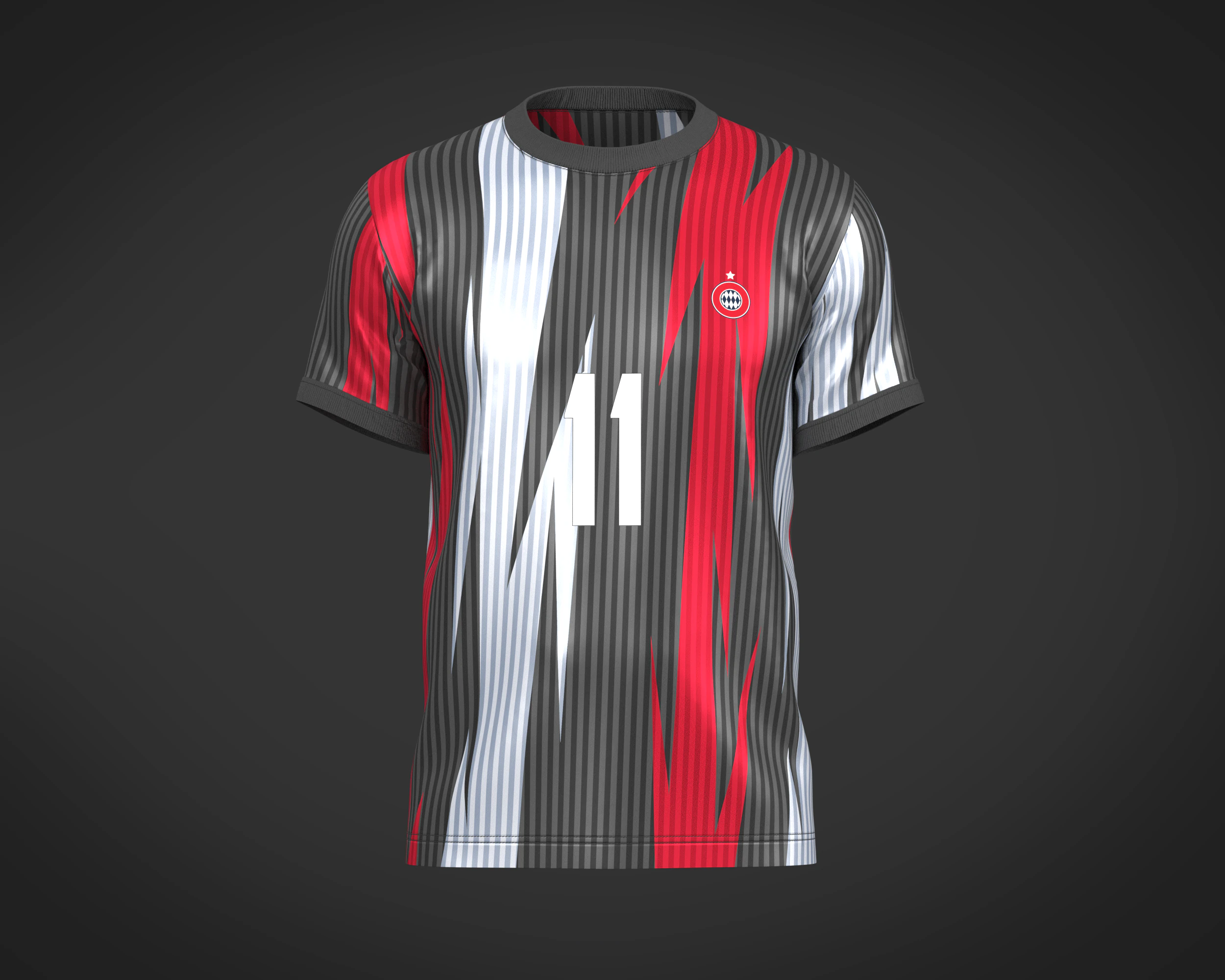 Soccer Football White and Black Jersey Player-11 3D Model .c4d .max .obj .3ds .fbx .stl .blend 