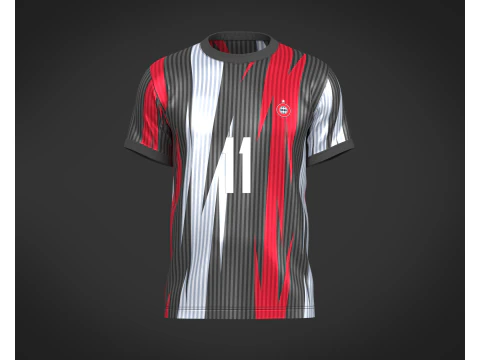 축구 축구 흰색과 검정색 저지 Player-11 3D 모델