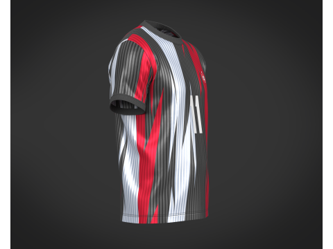 Soccer Football White and Black Jersey Player-11 Modelo 3D
