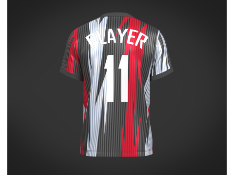 Soccer Football White and Black Jersey Player-11 Modelo 3D