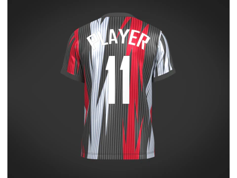 Soccer Football White and Black Jersey Player-11 3D Model