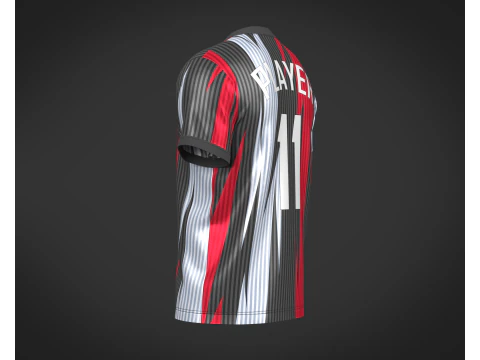 Soccer Football White and Black Jersey Player-11 3D Model
