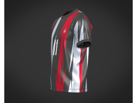 Soccer Football White and Black Jersey Player-11 Modelo 3D