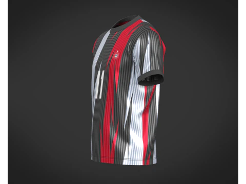 Soccer Football White and Black Jersey Player-11 3D Model