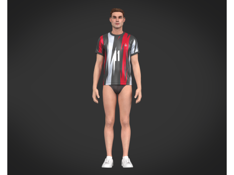 Soccer Football White and Black Jersey Player-11 Modelo 3D