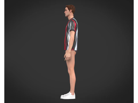 Soccer Football White and Black Jersey Player-11 3D Model