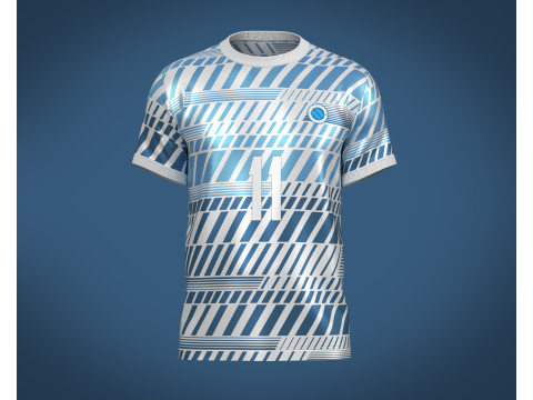 Soccer Football White and Blue Jersey Player-11 3D 模型