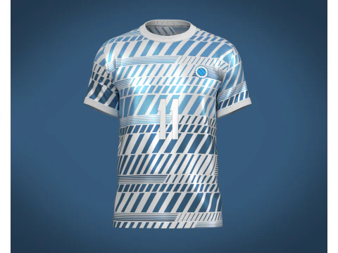 Calcio Calcio Maglia bianca e blu Player-11 Modello 3D