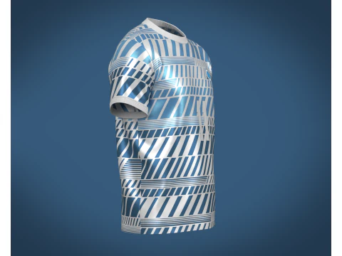 Soccer Football White and Blue Jersey Player-11 3D Model