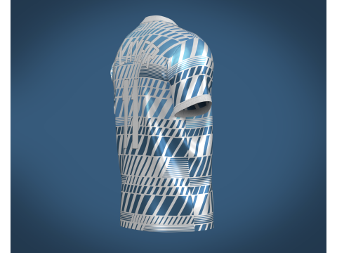 Soccer Football White and Blue Jersey Player-11 Modello 3D