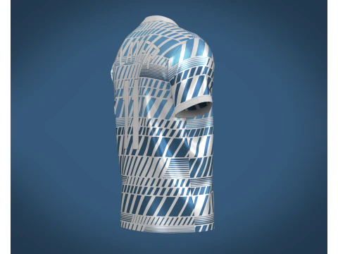 Soccer Football White and Blue Jersey Player-11 3D Model