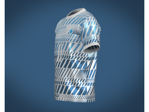Soccer Football White and Blue Jersey Player-11 Modello 3D