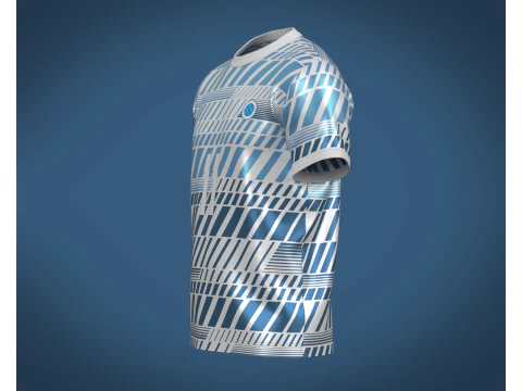 Soccer Football White and Blue Jersey Player-11 3D Model