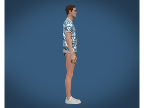 Soccer Football White and Blue Jersey Player-11 Modello 3D