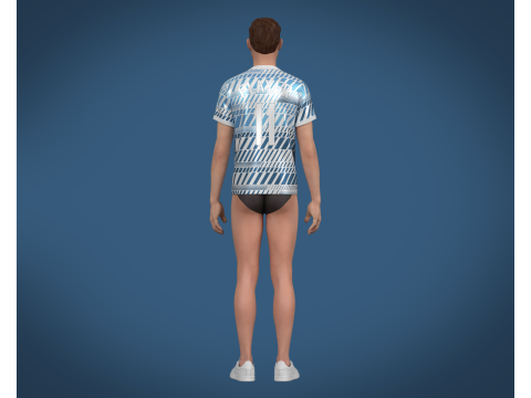 Soccer Football White and Blue Jersey Player-11 Modello 3D