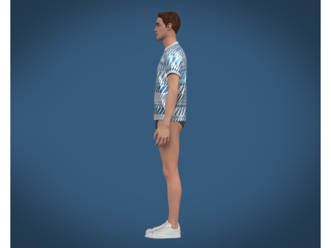 Soccer Football White and Blue Jersey Player-11 Modello 3D