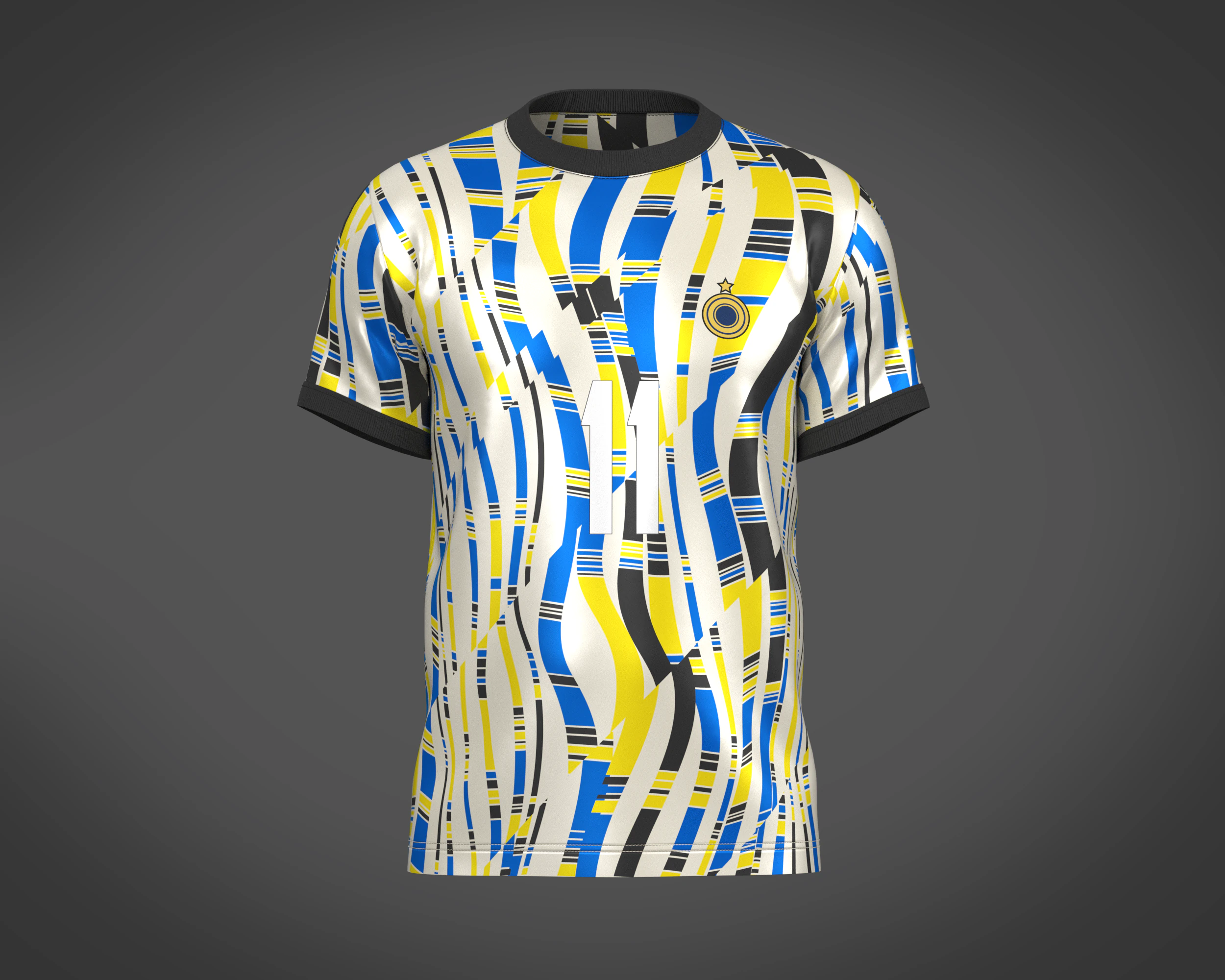 Soccer Football White and Yellow Jersey Player-11 3D Model .c4d .max .obj .3ds .fbx .stl .blend 