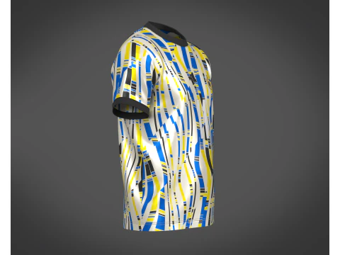 Soccer Football White and Yellow Jersey Player-11 3D Model