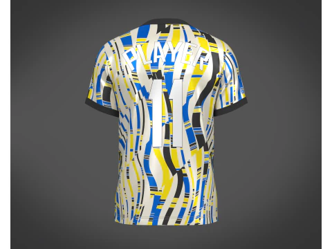 Soccer Football White and Yellow Jersey Player-11 3D Model
