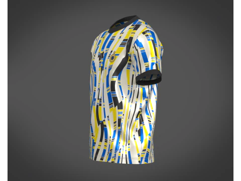 Soccer Football White and Yellow Jersey Player-11 3D Model