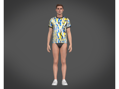 Soccer Football White and Yellow Jersey Player-11 Modèle 3D