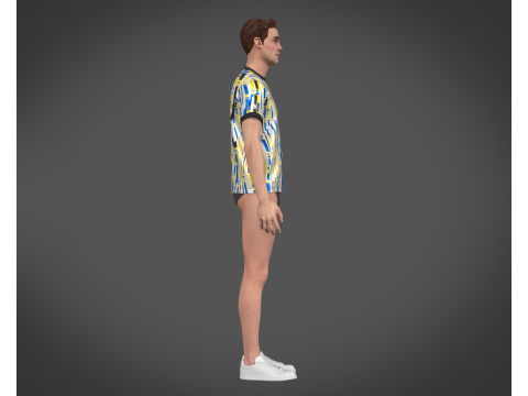 Soccer Football White and Yellow Jersey Player-11 Modèle 3D