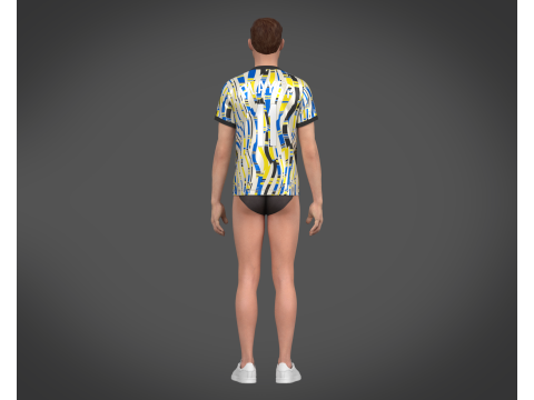 Soccer Football White and Yellow Jersey Player-11 Modèle 3D