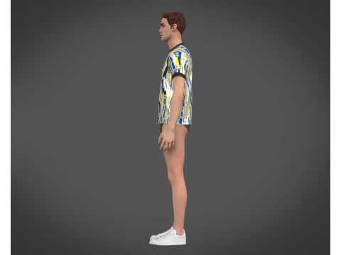 Soccer Football White and Yellow Jersey Player-11 3D Model