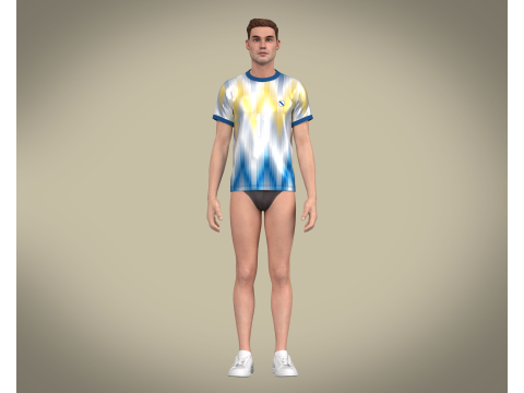 Soccer Football White Jersey Player-11 3D 模型