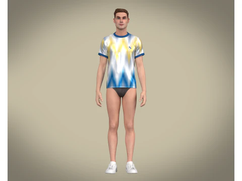Soccer Football White Jersey Player-11 3D Model