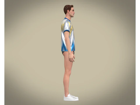 Soccer Football White Jersey Player-11 3D Model