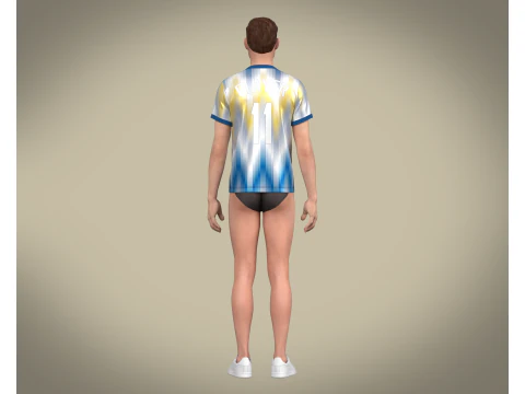 Soccer Football White Jersey Player-11 3D Model