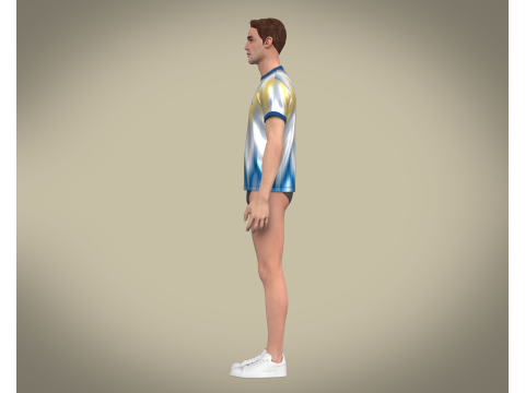 Soccer Football White Jersey Player-11 3D 模型