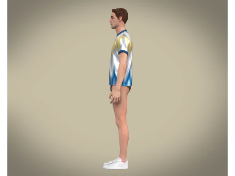 Soccer Football White Jersey Player-11 3D Model